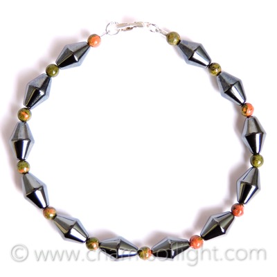 Men's Hematite & Unakite Bracelet
